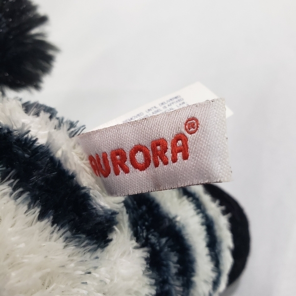 Aurora Zebra Mini Flopsie Plush Stuffed Toy 7 Inch Black White Silky - Picture 6 of 9